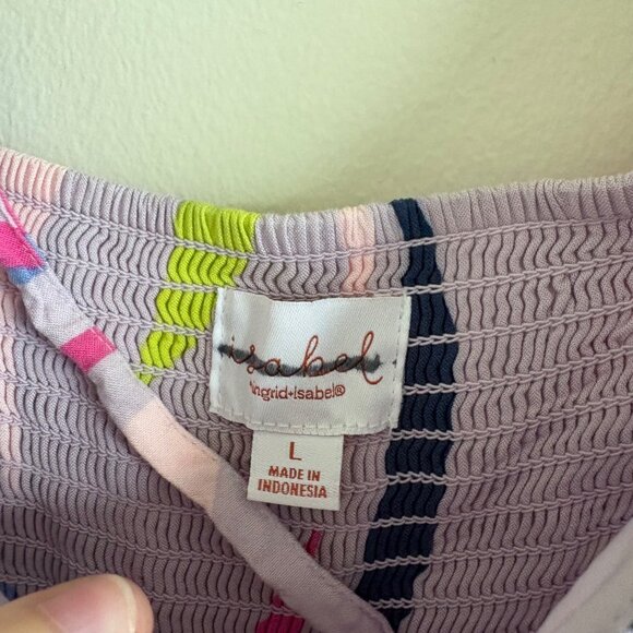 Isabel Maternity Short Sleeve V-Neck Tie Back Maxi Dress Multi Women’s Size L - Picture 8 of 9